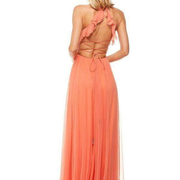 Sherri Hill 52797 Prom Dress Orange Size 6 - Picture 3 of 6